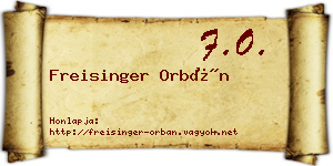 Freisinger Orbán névjegykártya